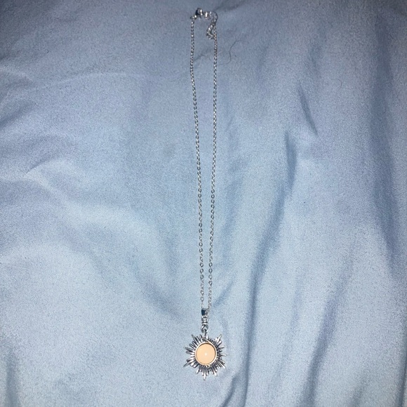 Silver Sunburst Pendant Necklace - Picture 2 of 3